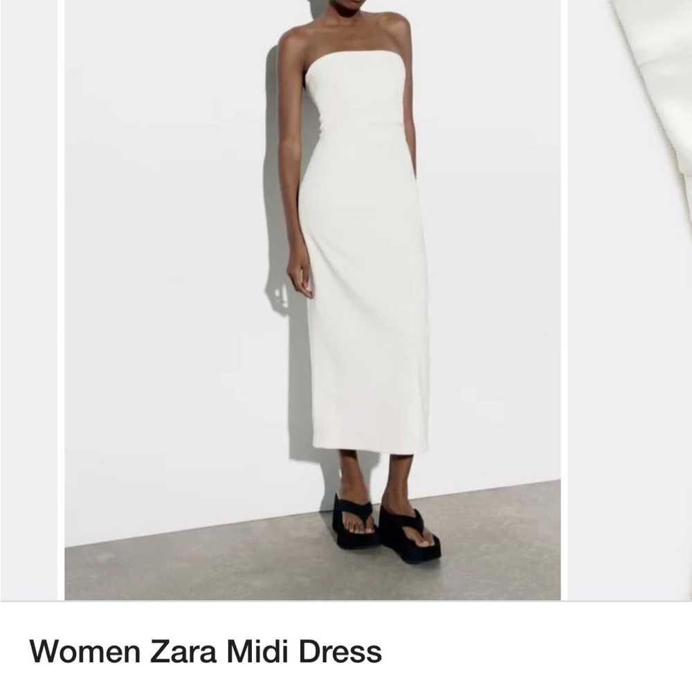 Zara White Midi Dress